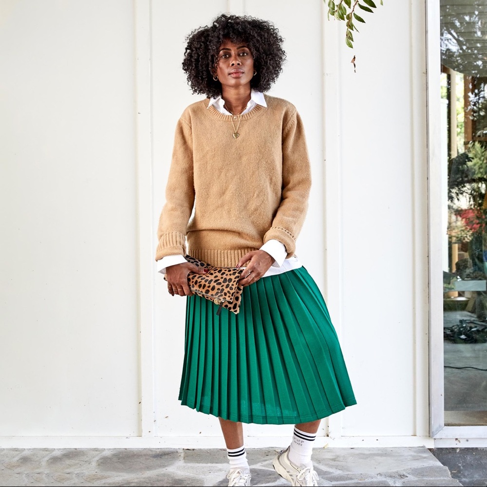 Clare V leopard foldover clutch